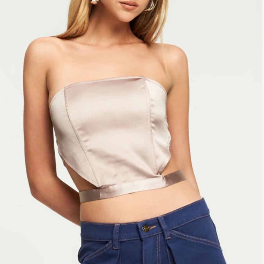 Lioness | Soho Satin Strapless Top
